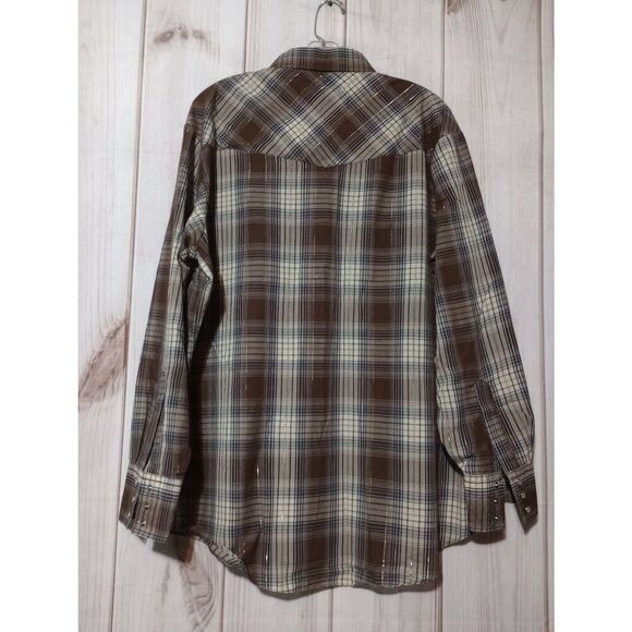 Ely Cattlemen Shirt Men's Extra Large Brown Pearl Snap Long Sleeve Western - Picture 2 of 8